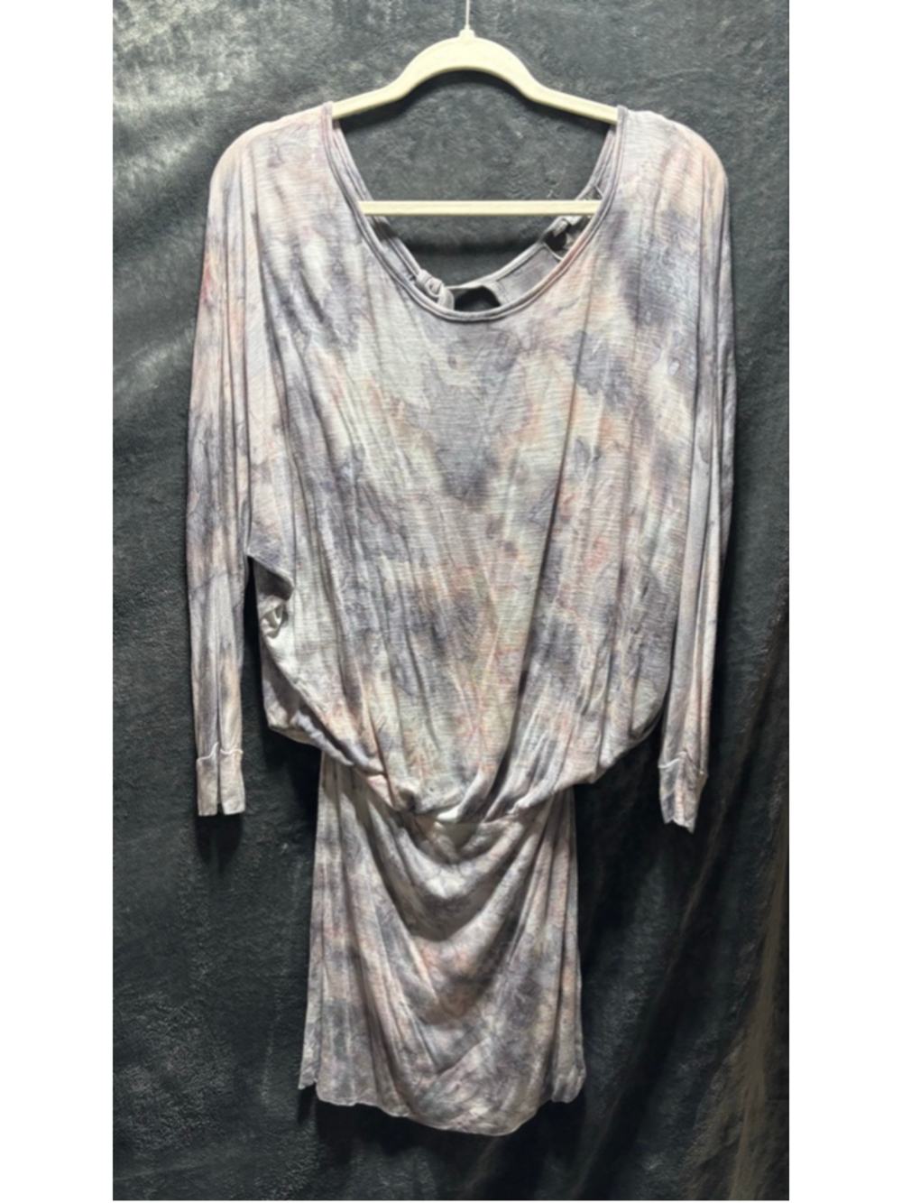 YFB-Young Fabulous & Broke Tie Dye Draped Open Back Rayon Mini Dress Size S NWOT